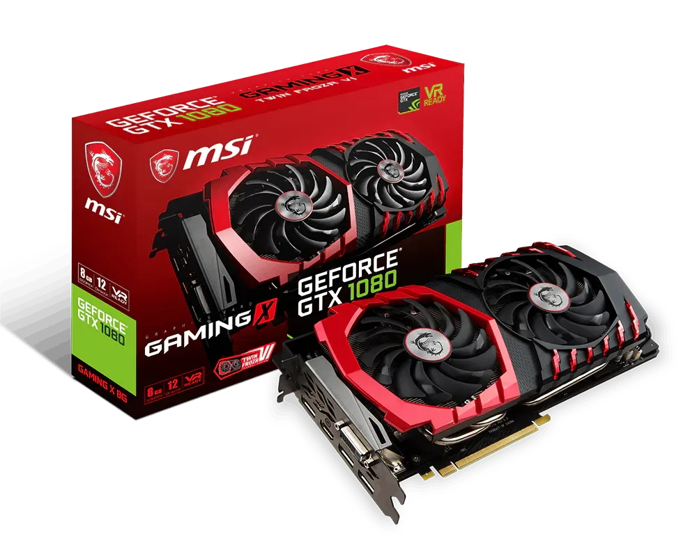 Carte graphique MSI GeForce GTX 1080 Gaming X (NVIDIA - 8 Go DDR5)