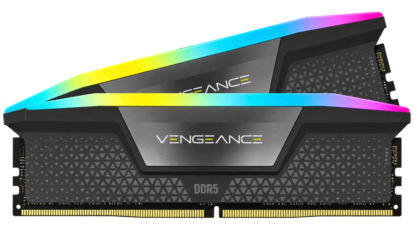 Corsair Vengeance RAM Mémoire 64GB 2x32GB DDR5 5600MHz CL40 Kit AMD EXPO Intel XMP RGB Gris