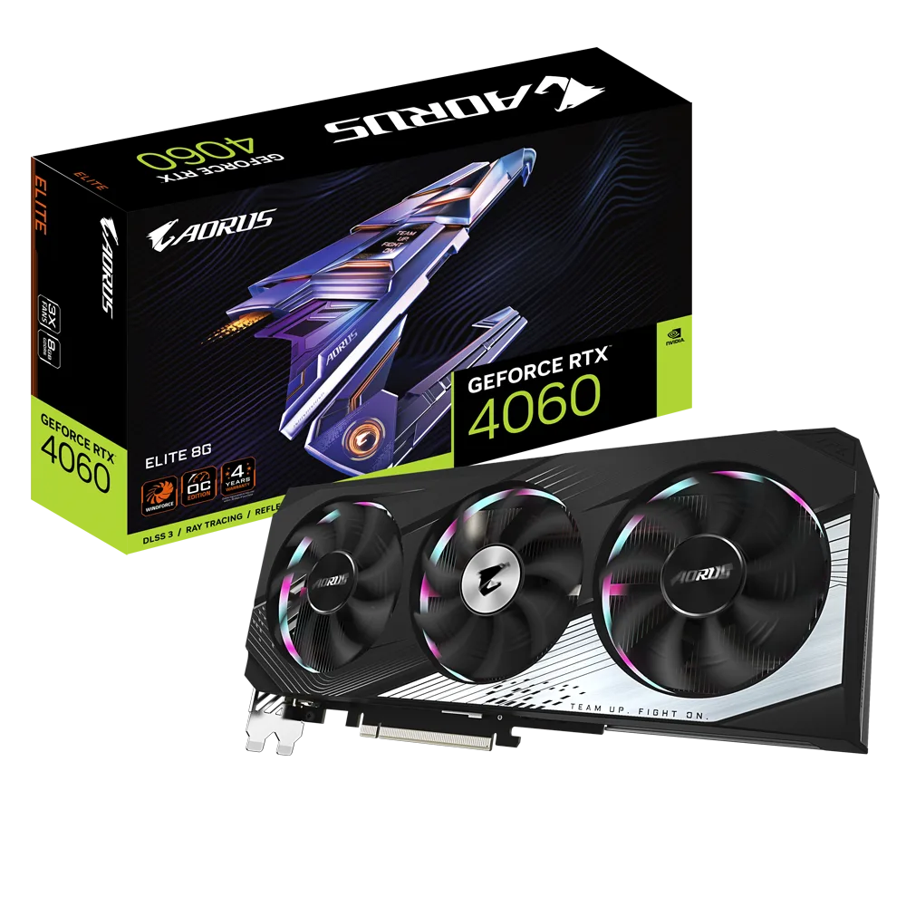 Gigabyte AORUS GeForce RTX™ 4060 ELITE 8GGV-N4060AORUS E-8GD
