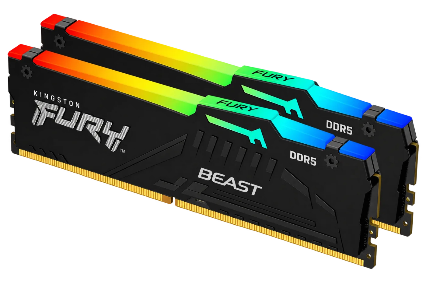 Kit Kingston 32 Go (2 x 16 Go) DDR5 6000 MHz FURY Beast RGB EXPO Noir CL30