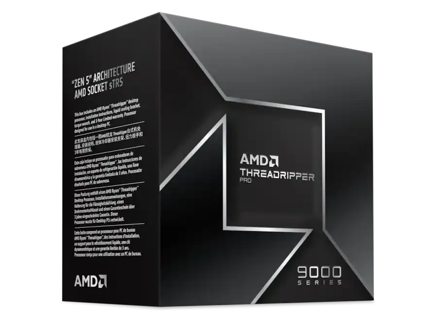 Processeur AMD Ryzen Threadripper PRO 9995WX 96 Cœurs 2,5 GHz Base 5,4 GHz Turbo Octa-Channel DDR5 Box