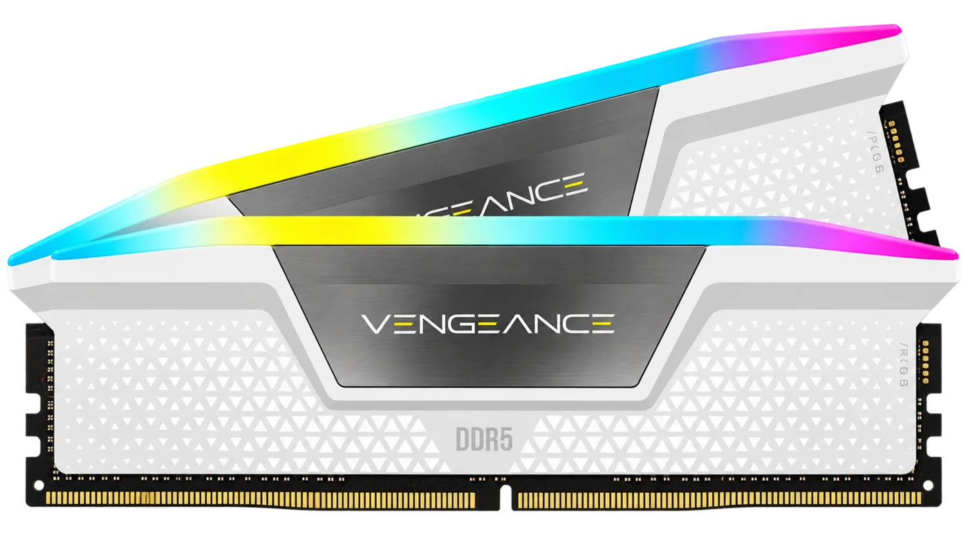 RAM Corsair Vengeance RGB DDR5 6400MHz PC5-51200 32Go 2x16Go CL36 Blanc